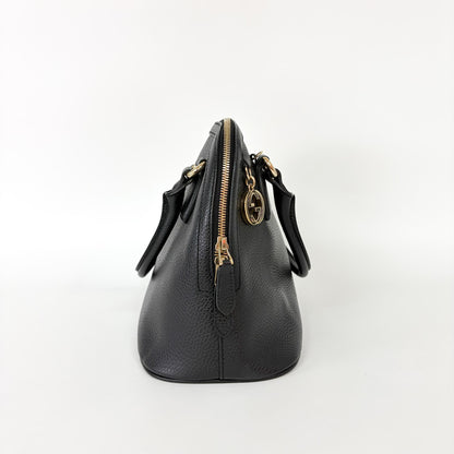 Gucci Dome Bowler GG Suede, Black, Leather, Handbag