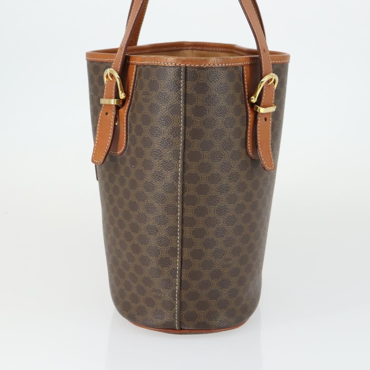 Celine Vintage Macadam Shopper Tote Coated Canvas, Brown, Canvas, Tote Bag