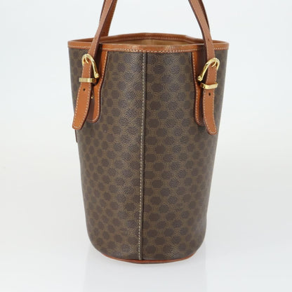 Celine Vintage Macadam Shopper Tote Coated Canvas, Brown, Canvas, Tote Bag