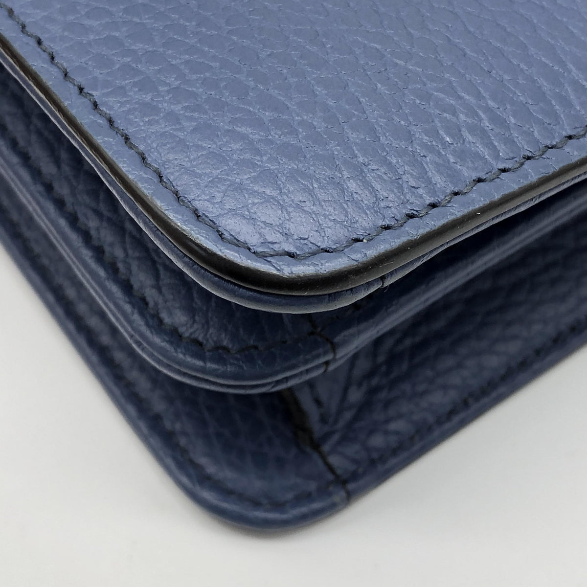 Gucci Interlocking Leather, Blue, Leather, Shoulder Bag