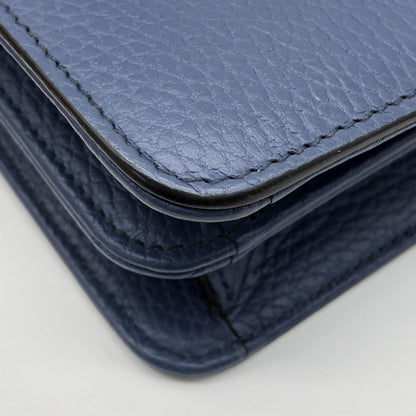 Gucci Interlocking Leather, Blue, Leather, Shoulder Bag