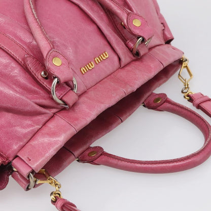 Miu Miu Vitello Lux Leather, Pink, Leather, Handbag