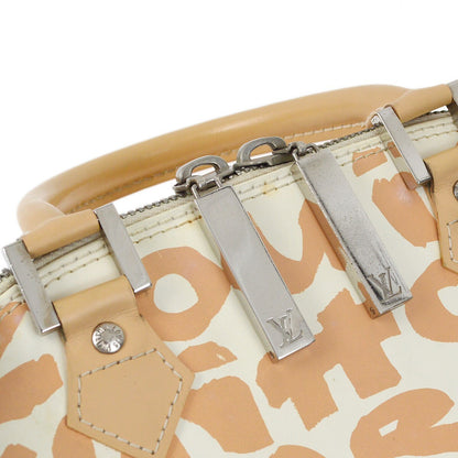 Louis Vuitton Alma Limited Edition Graffiti Leather, Beige, Leather, Handbag