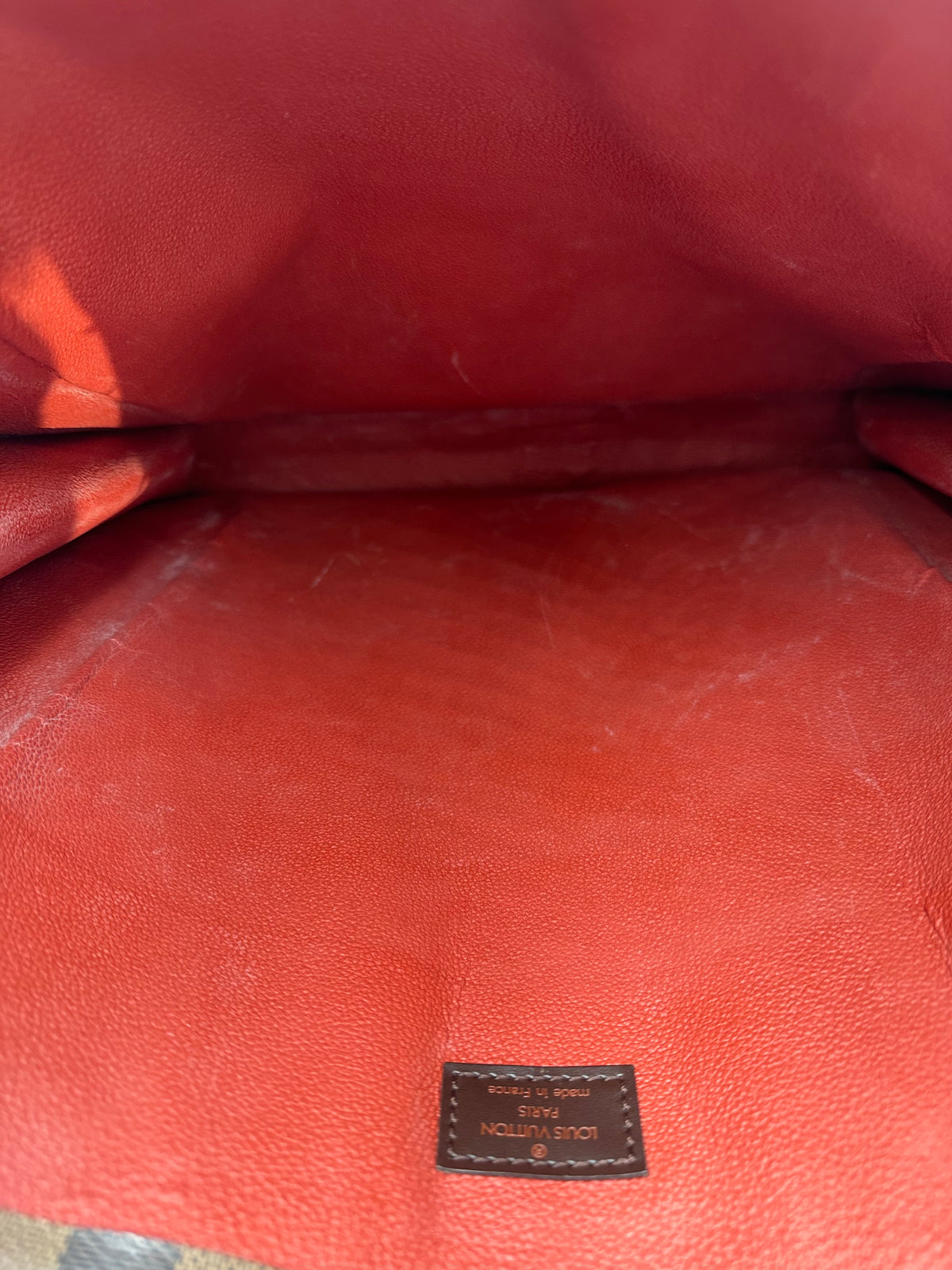 Louis Vuitton Sac Plat Damier Ebene, Brown, Canvas, Handbag