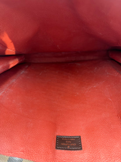 Louis Vuitton Sac Plat Damier Ebene, Brown, Canvas, Handbag