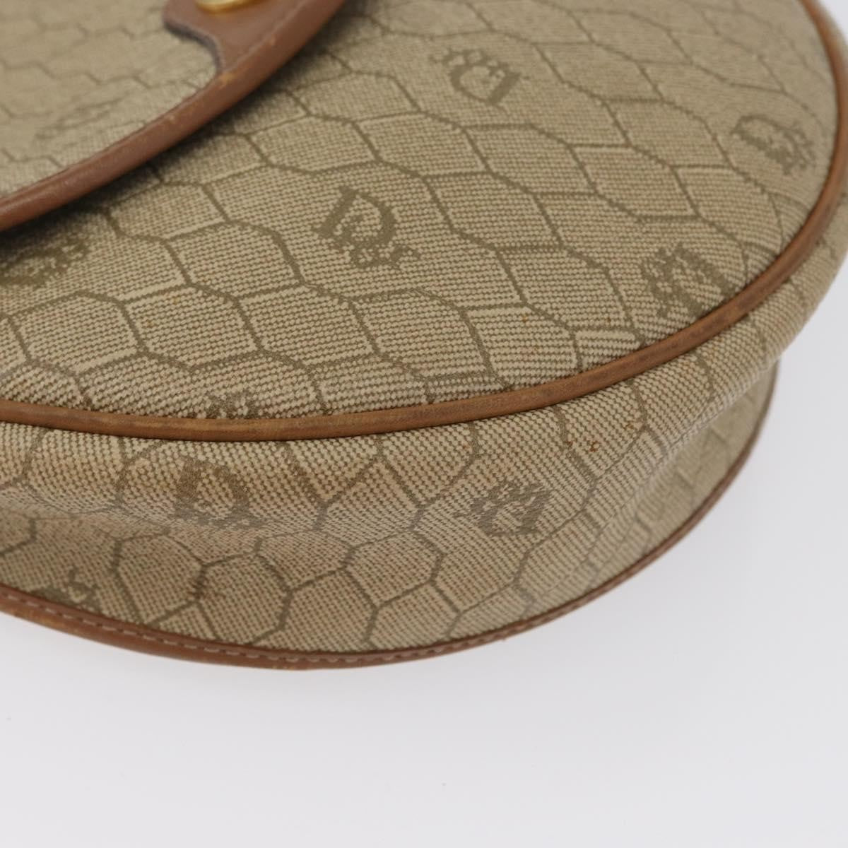 Christian Dior Vintage Honeycomb Flap Canvas and Leather, Beige, Canvas, Shoulder Bag