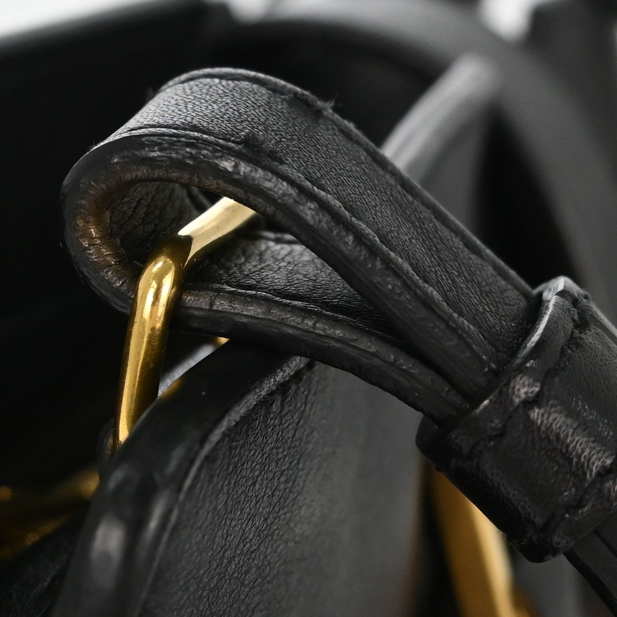 Saint Laurent Monogram Cabas Leather, Black, Calfskin, Tote Bag