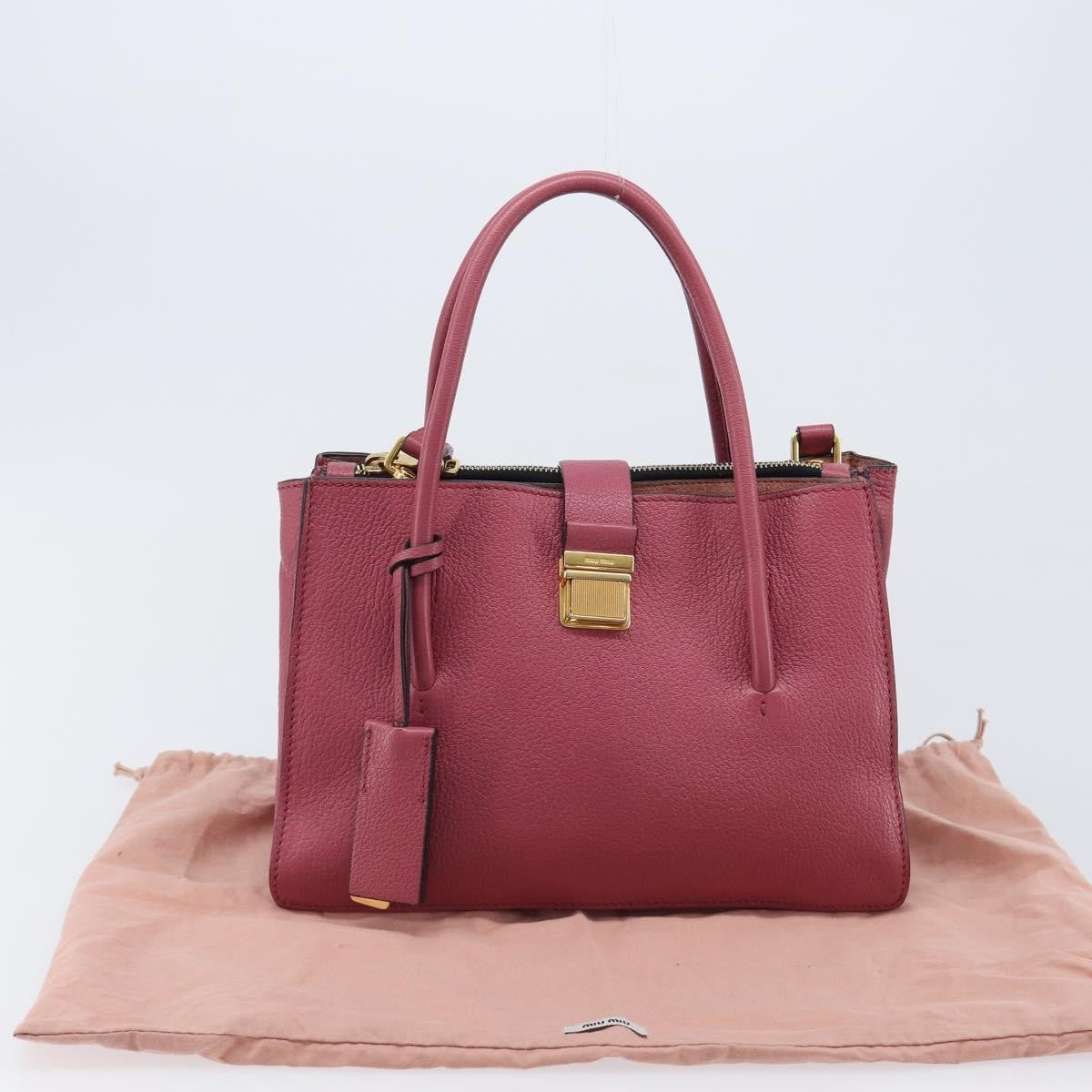 Miu Miu Madras Convertible Compartment Leather, Pink, Leather, Tote Bag