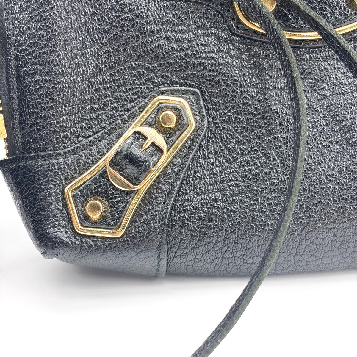 Balenciaga Classic Studs Chain Reporter Leather, Black, Leather, Crossbody Bag