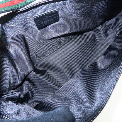 Gucci Boat Pochette GG Denim, Black, Canvas, Clutch