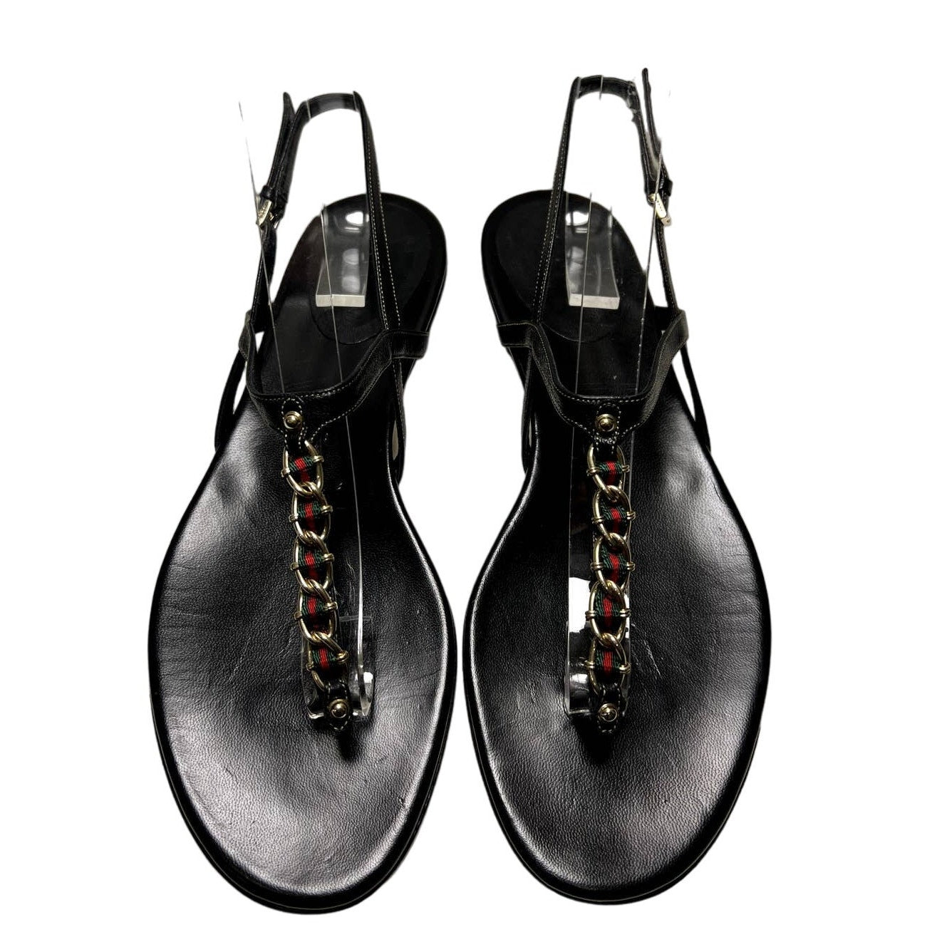 Сандалии Gucci Flat с Т-образным ремешком, размер 37,5, черные