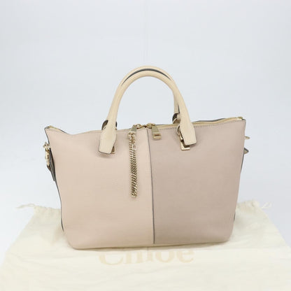 Chloe Bicolor Baylee Satchel Leather, Gray, Leather, Handbag
