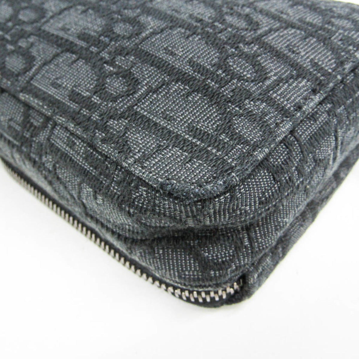 Christian Dior Trotter Oblique Jacquard, Black, Canvas, Shoulder Bag