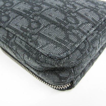 Christian Dior Trotter Oblique Jacquard, Black, Canvas, Shoulder Bag