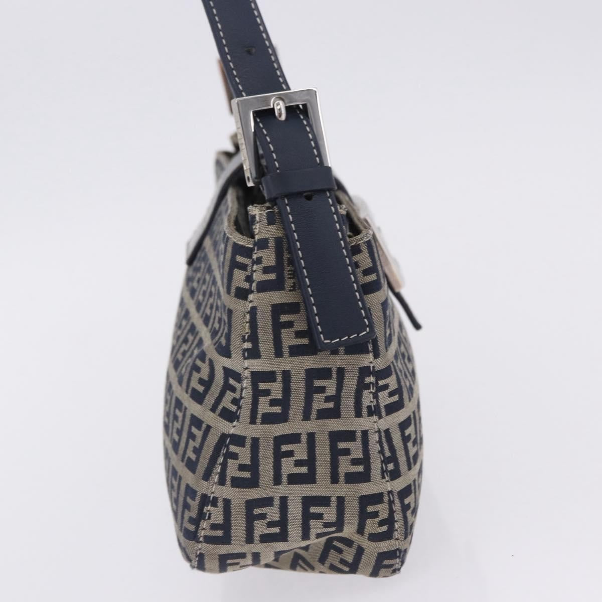 Fendi Baguette Zucca Canvas, Navy, Canvas, Handbag