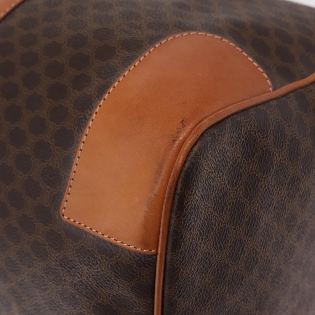Celine Vintage Duffle Macadam Coated Canvas, Brown, Canvas, Handbag