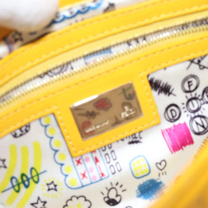 Fendi Mamma Baguette Shoulder Bag Canvas, YELLOW, LEATHER, Shoulder bag