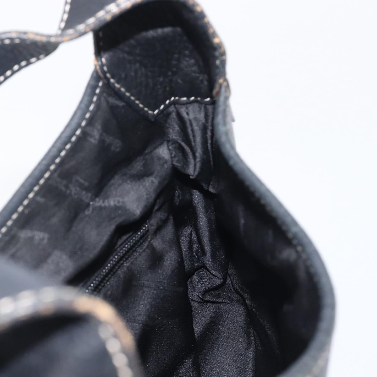 Salvatore Ferragamo Gancini Leather, Black, Leather, Crossbody Bag