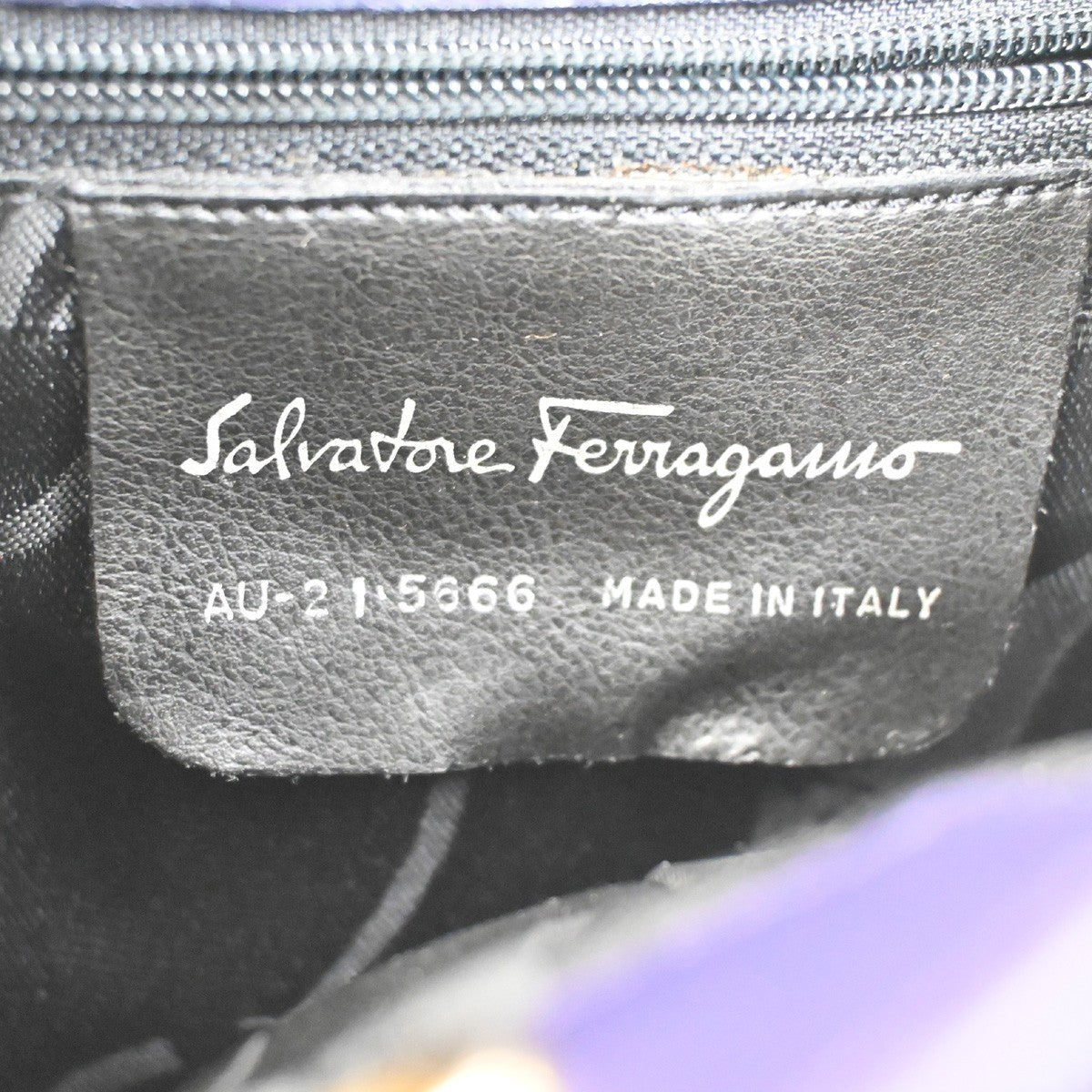 Salvatore Ferragamo Vara Chain Canvas, Purple, Canvas, Backpack