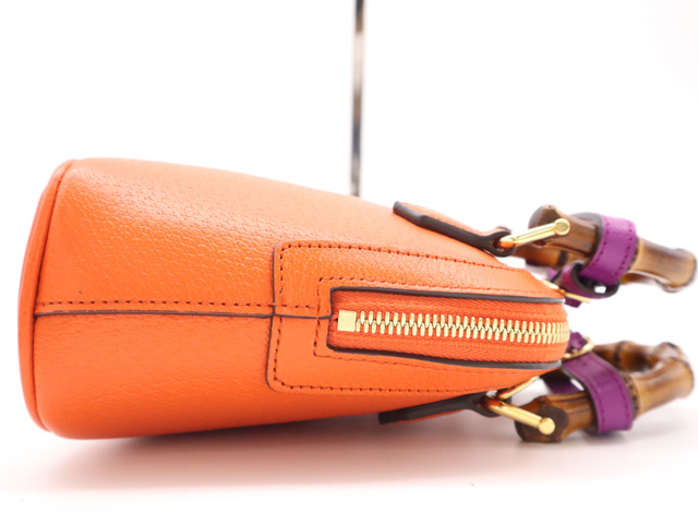 Gucci Diana NM Bamboo Handle Tote Leather, Orange, Leather, Handbag