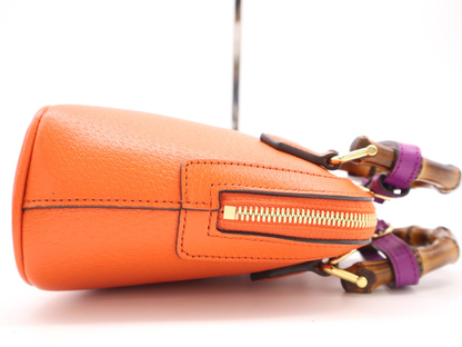 Gucci Diana NM Bamboo Handle Tote Leather, Orange, Leather, Handbag