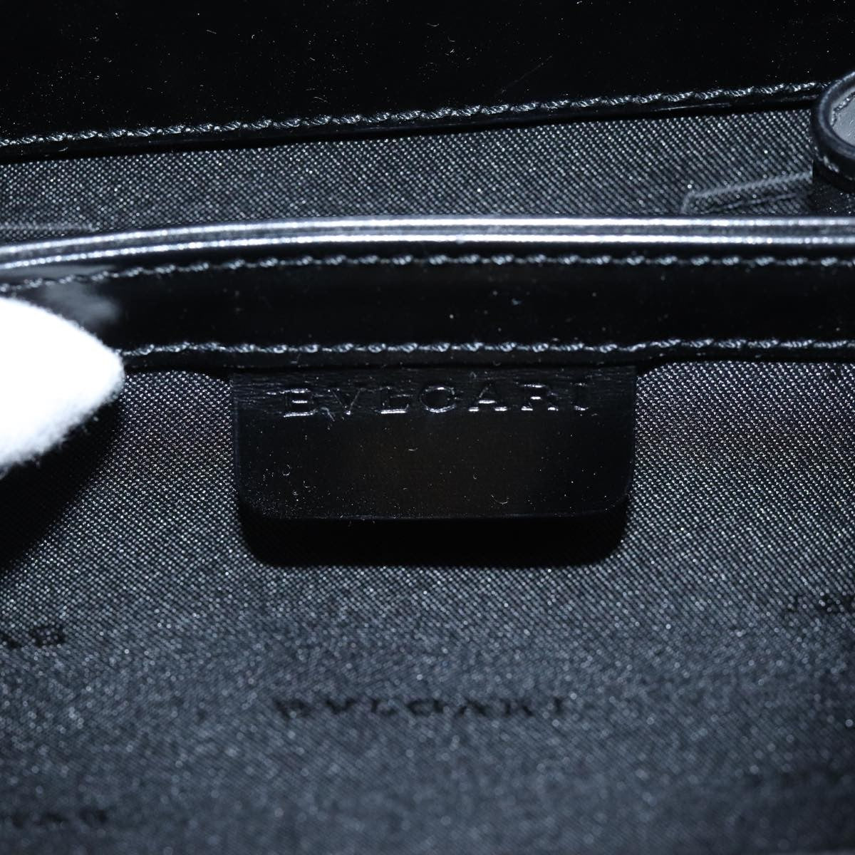 Bvlgari Handbag Leather, Black, Leather, Handbag