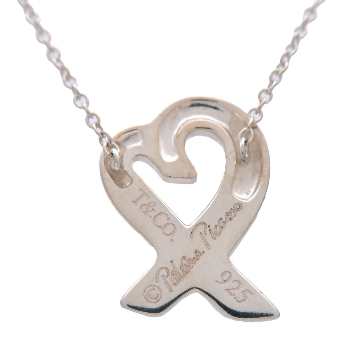 Tiffany & Co. Paloma Picasso Loving Heart Silver, Silver, Silver, Necklace