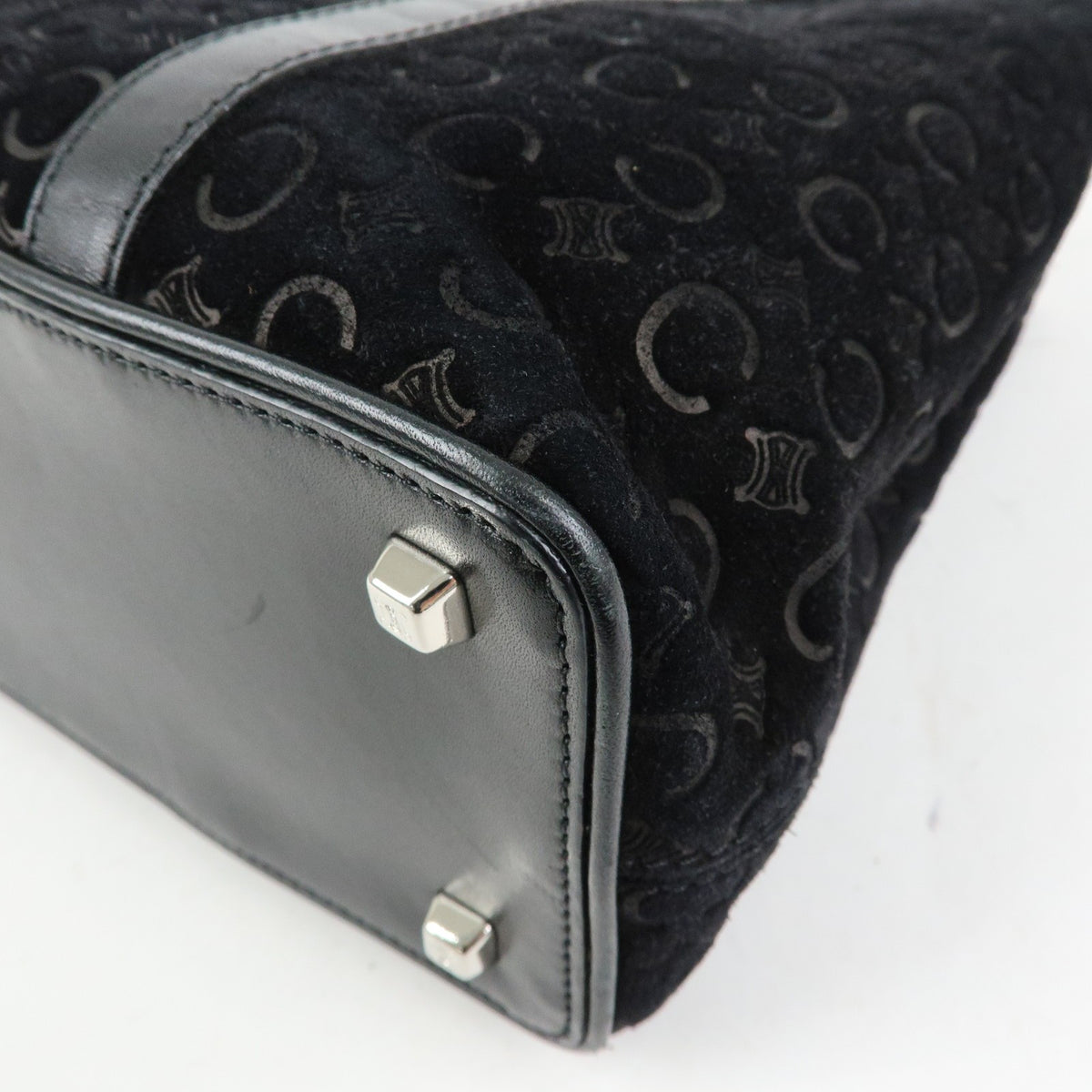 Celine C Macadam Tote PVC leather/ Macadam canvas, Black, Suede, Shoulder Bag
