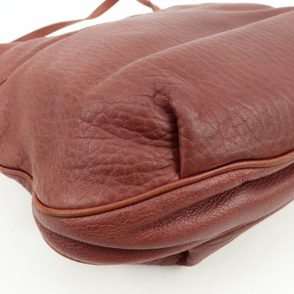 Loewe Anagram Leather, Burgundy, Leather, Tote Bag