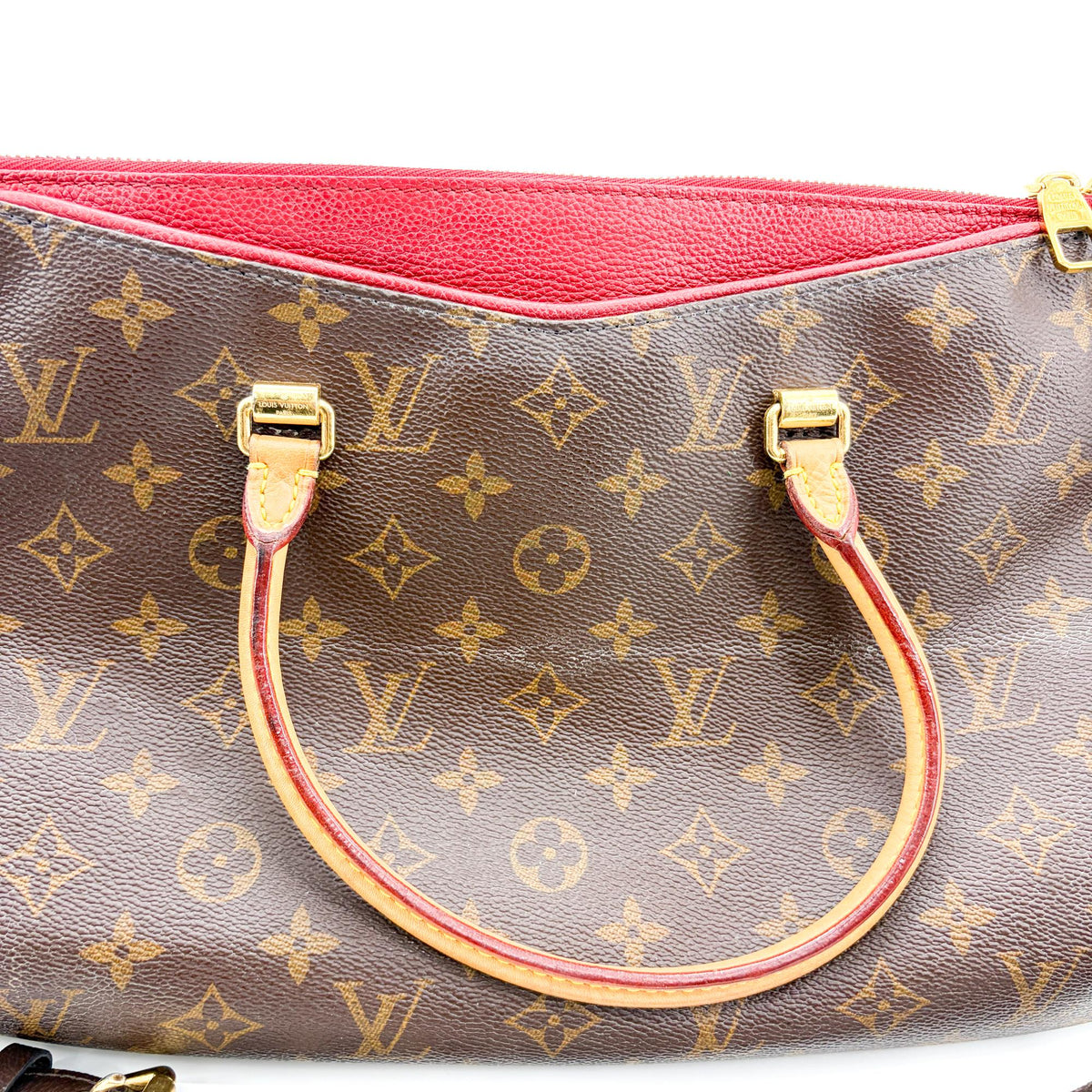 Louis Vuitton Pallas Monogram Canvas with Leather, Brown, Canvas, Tote Bag