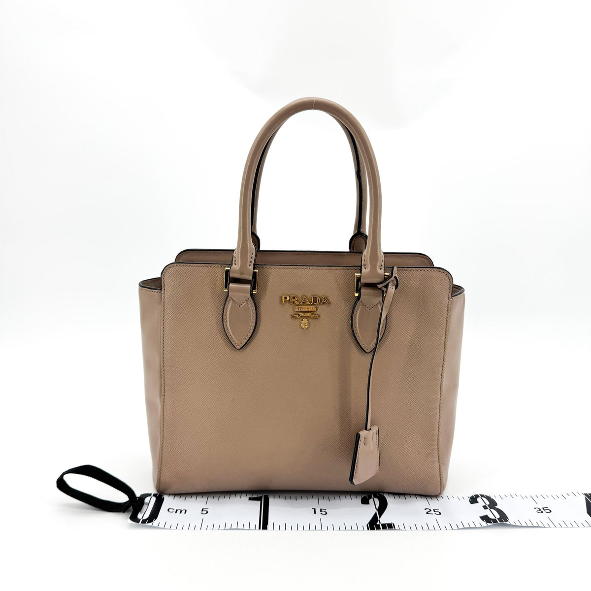 Prada Vintage Tote Leather, Beige, Leather, Tote Bag