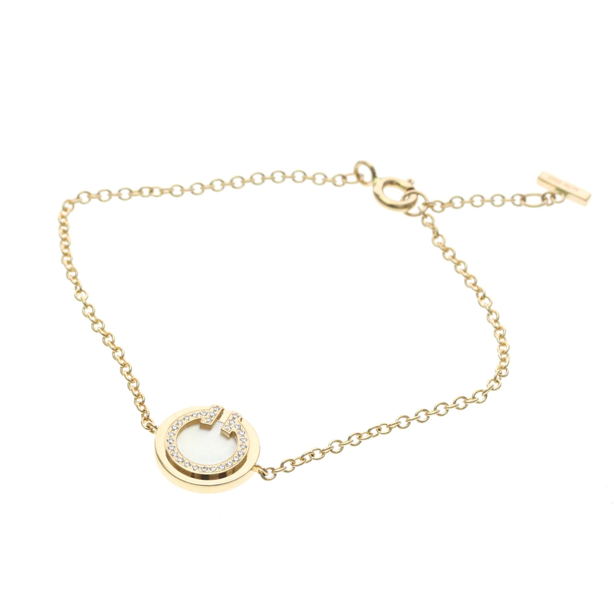 Tiffany & Co. T Circle Chain 18K Rose Gold with Mother of Pearl and Diamonds, Gold, Pink Gold, Bracelet