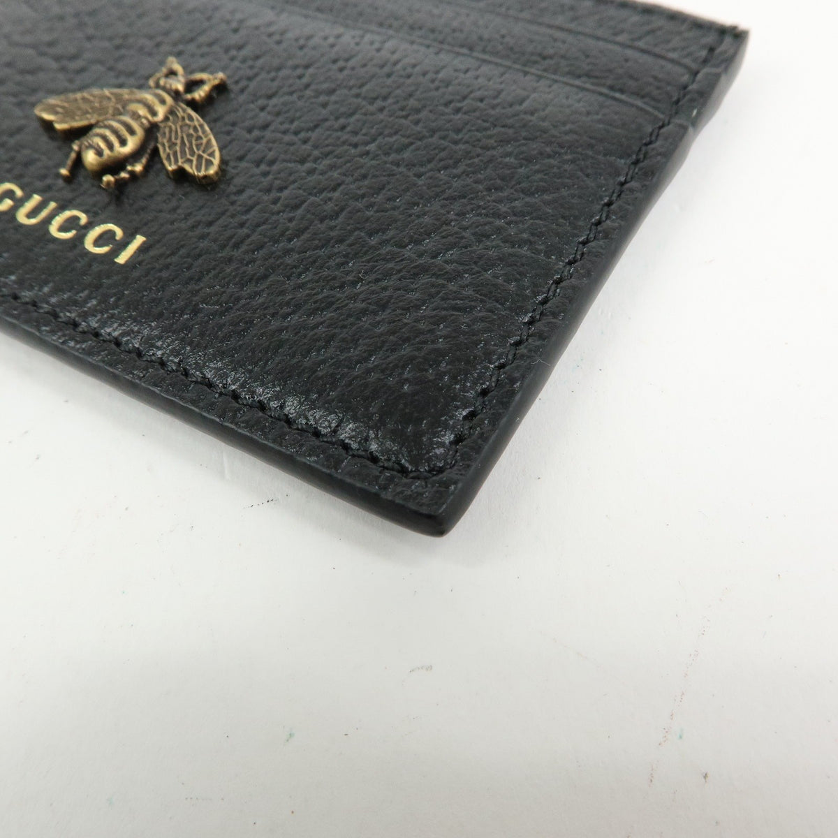 Gucci Animalier Card Holder Leather, Black, Leather, Card Holder