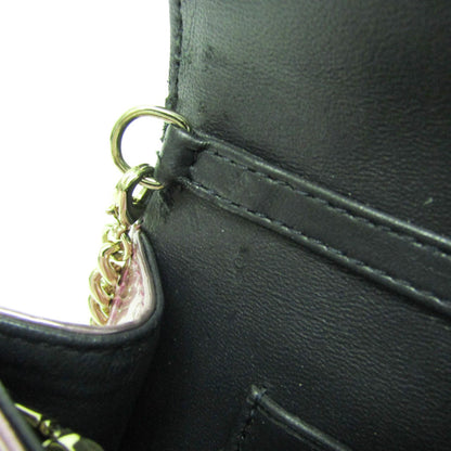 Christian Dior Diorama Wallet on Chain Metallic Distressed Calfskin, Pink, Patent Leather, Crossbody Bag