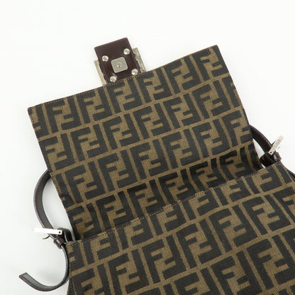 Fendi Zucchino Mamma Baguette Canvas, Brown, Canvas, Shoulder Bag