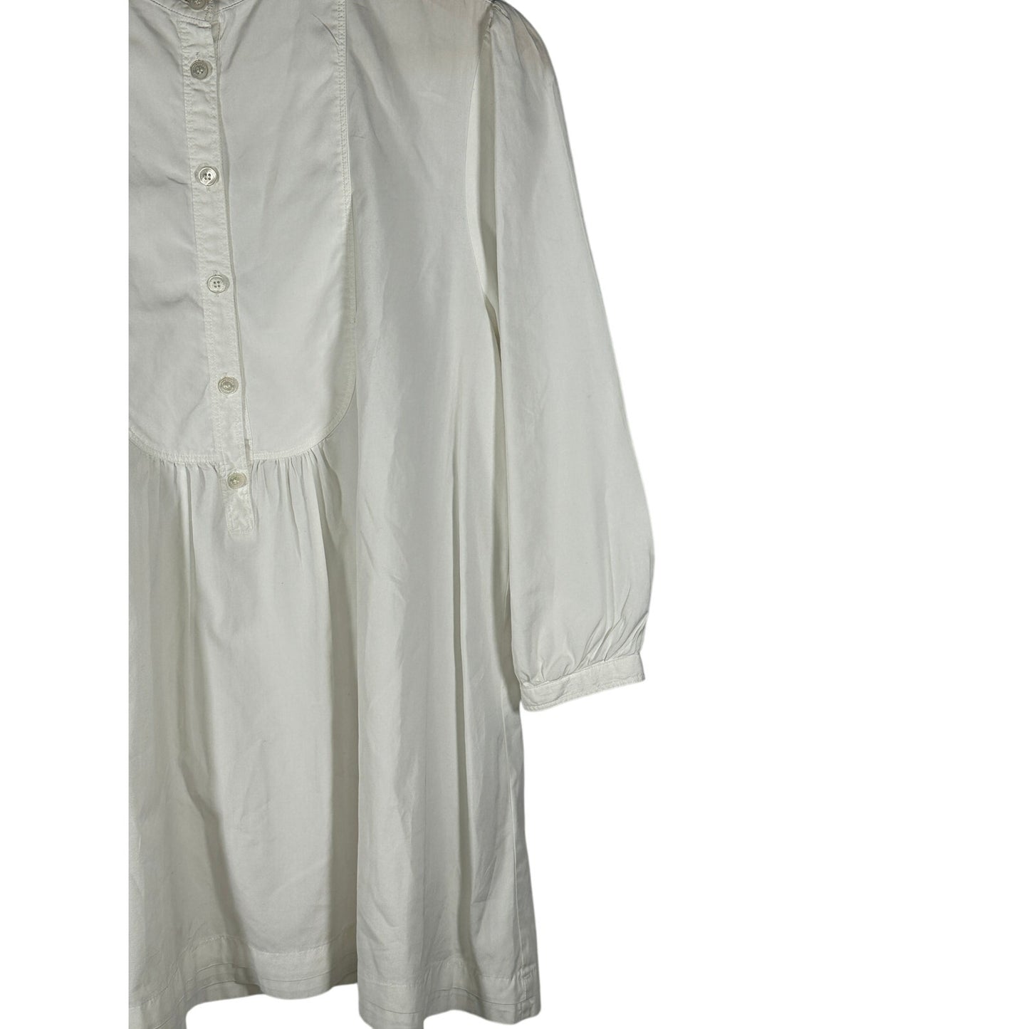 BURBERRY BRIT Poplin Cotton Bib Shirt White