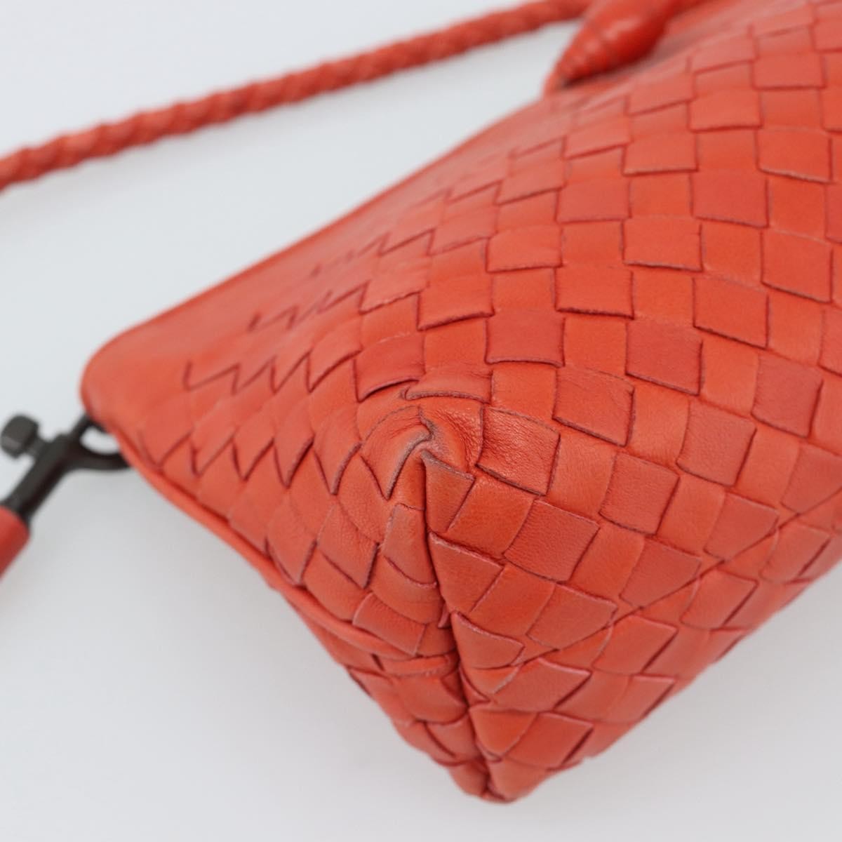 Bottega Veneta Zip Clutch Leather with Intrecciato Snakeskin Detail, Red, Leather, Clutch