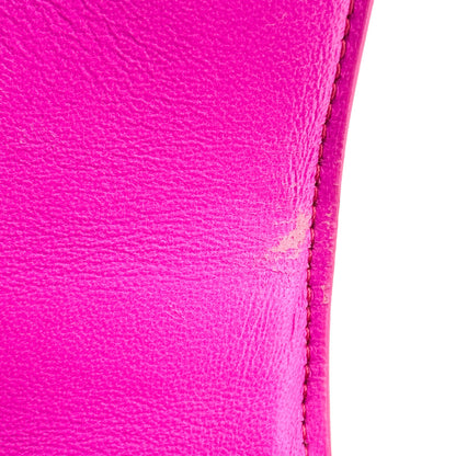 Balenciaga Hourglass Top Handle Crocodile Embossed Leather, Pink, Leather, Handbag
