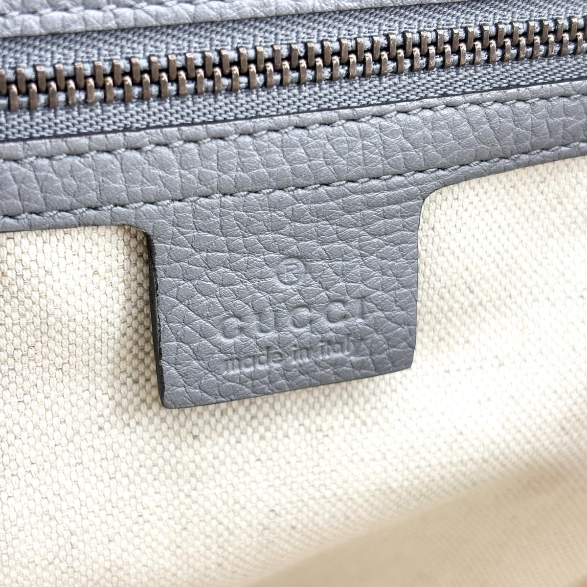 Gucci GG Marmont Top Handle Leather, Gray, Leather, Handbag