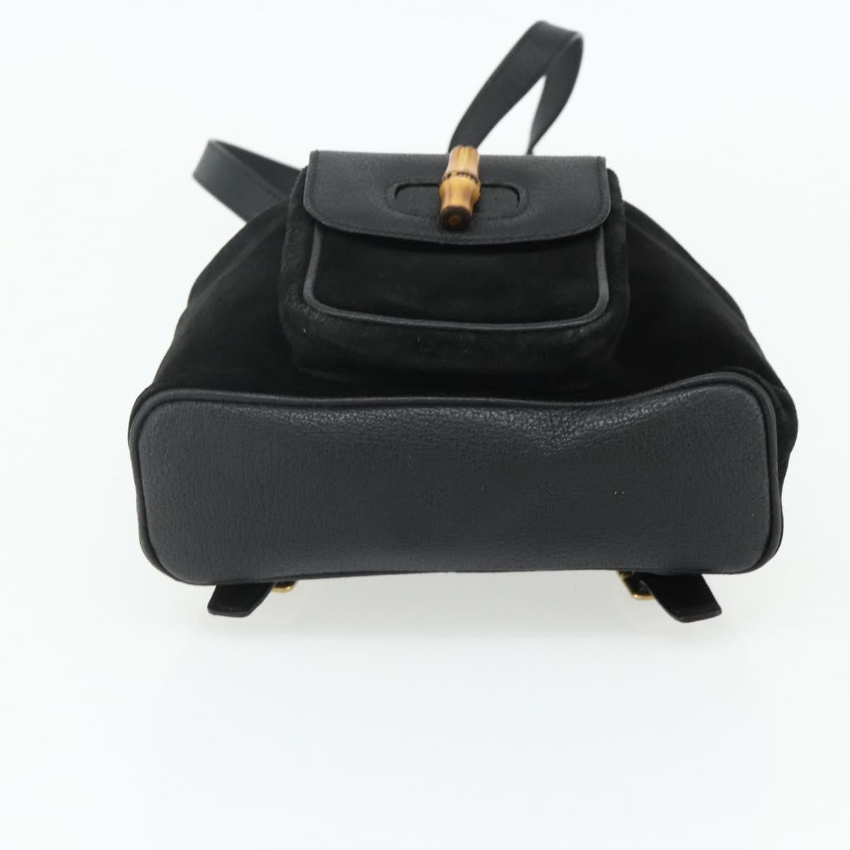 Gucci Gucci bamboo daim, Black, Suede, Backpack