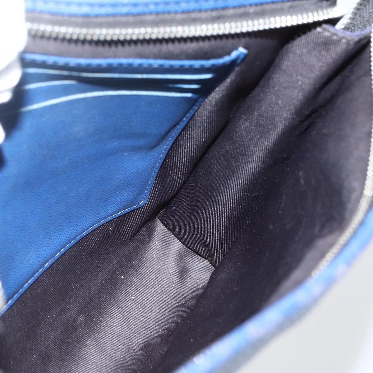 Louis Vuitton Pochette Voyage Taiga Leather, Blue, Leather, Clutch