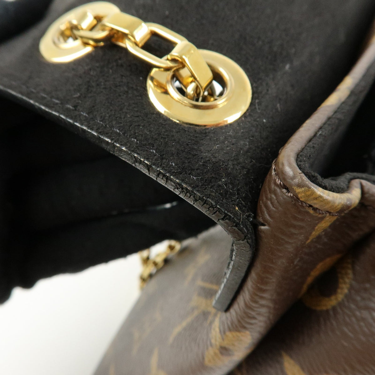 Louis Vuitton Pallas Chain Monogram Canvas and Calfskin, Brown, Canvas, Shoulder Bag