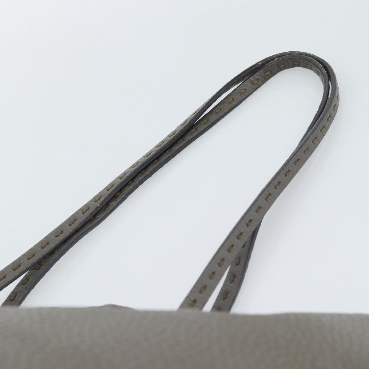 Fendi Selleria Carla Leather, Gray, Leather, Tote Bag