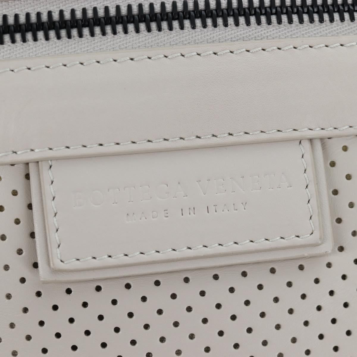 Bottega Veneta Drawstring Perforated Leather, Beige, Leather, Shoulder Bag