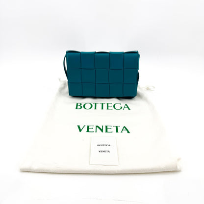 Bottega Veneta Cassette Maxi Intrecciato Leather, Blue, Leather, Crossbody Bag