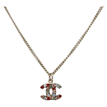 Chanel Rainbow CC Pendant Metal and Crystals, Multicolour, Metal, Necklace