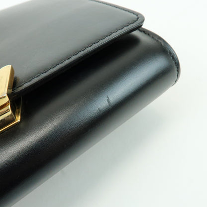 Louis Vuitton Chain Louise Clutch Leather, Black, Leather, Clutch