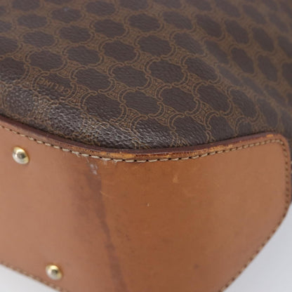 Celine Macadam Shoulder Leather, Brown, Canvas, Crossbody Bag