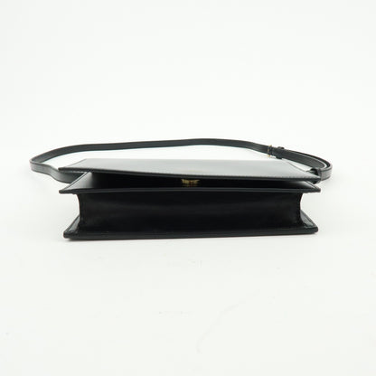 Saint Laurent Paris Chain Leather, Black, Leather, Crossbody Bag