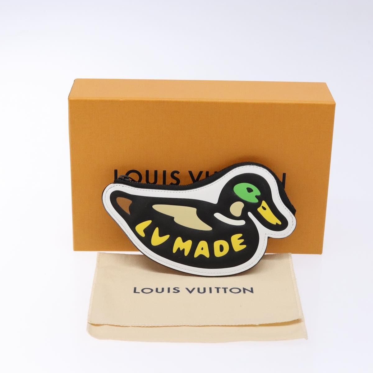 Louis Vuitton Nigo Duck Coin Holder Printed Leather and Limited Edition Giant Damier, Black, Canvas, Card Holder